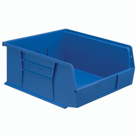 BLUE Hang & Stack Storage Bin, Plastic, 11 in W, 5 in H, Blue QUS235BL**